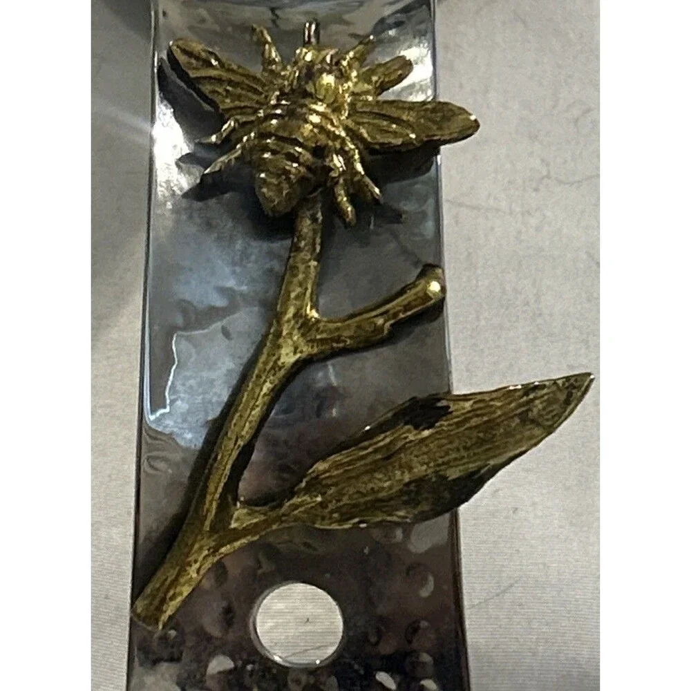 Silver Gold Bee Leaf Ginko Spoon Rest Kitchen Decor